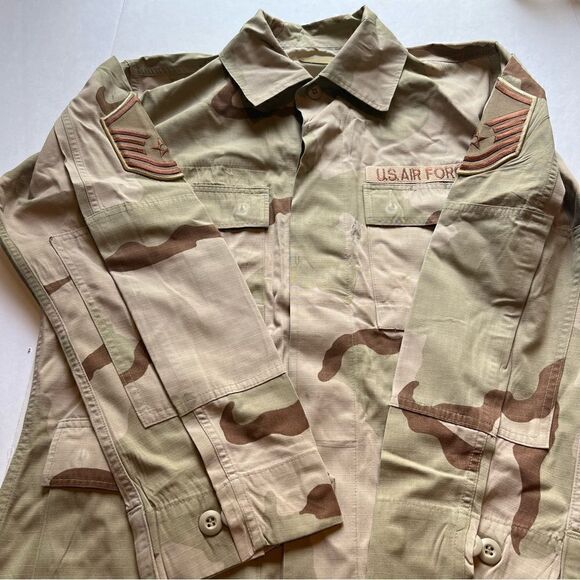 US Military Men's Air Force Desert Camo Coat Tan/Green/Brown Size Medium Reg - Picture 6 of 12